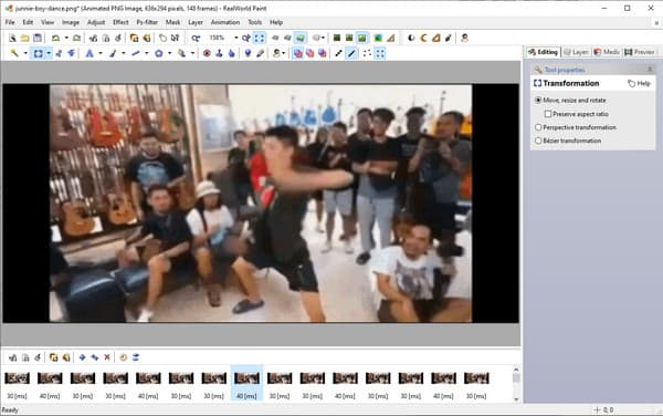 RealWorld Paint Chỉnh sửa Retouch Text GIF thành APNG