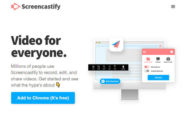 Screencastify เพิ่มในส่วนขยาย Chrome Screencastify