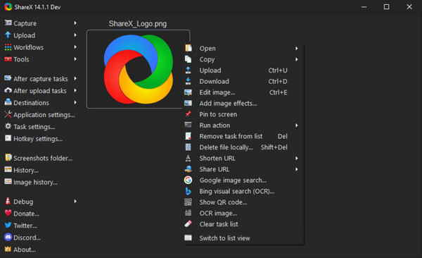 ShareX Nejlepší software pro nahrávání videa