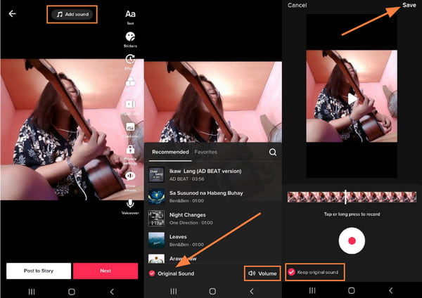 TikTok Build in Kuinka mykistää video TikTokissa