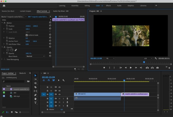 Controllo di After Effects per l'upscaling del video a 4K