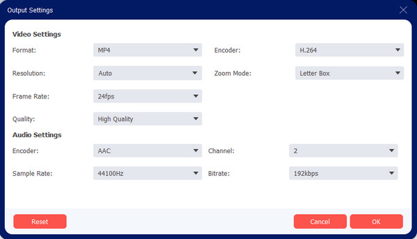 Tetapan Output AnyRec