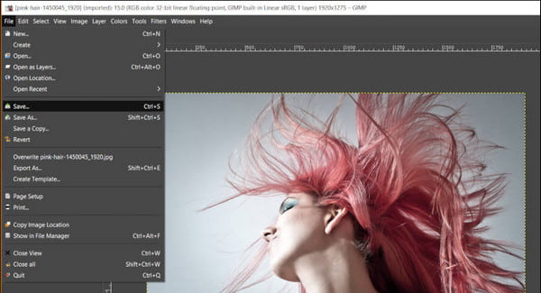 Gimp Apri file