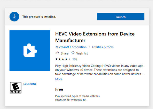 Sambungan Video HEVC Codec HEVC