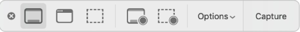 Barra de herramientas de captura de pantalla MAC