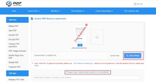 PDF 2 Alt Fjern vannmerke fra PDF