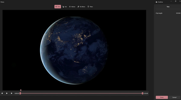 विंडोज 11 पर फोटो ऐप ट्रिमर टाइमलाइन ट्रिम वीडियो