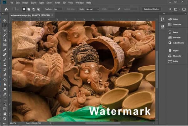 Photoshop Abrir imagen Eliminar marca de agua de imagen Getty