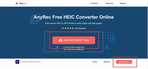 HEIC'i AnyRec'e yükleyin