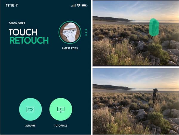 TouchRetouch를 사용하여 사진에서 누군가 자르기
