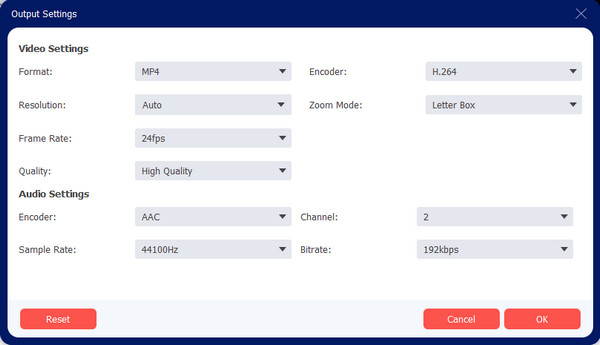 Tetapan Output AnyRec