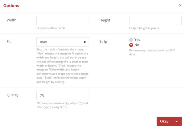 Cloudconvert Format Avanserte innstillinger Konverter