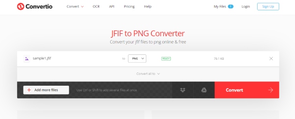 Convertidor JFIF a PNG Convertidor