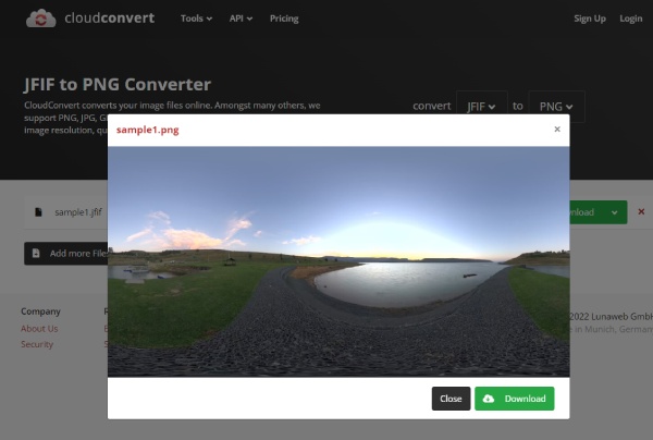 Scarica l'immagine PBG su CloudConvert 