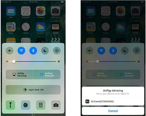 iOS 10 Velg enhet