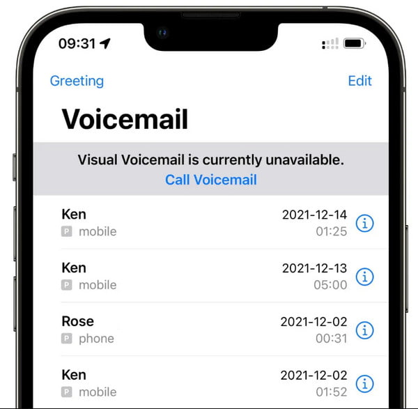 Poștă vocală iPhone