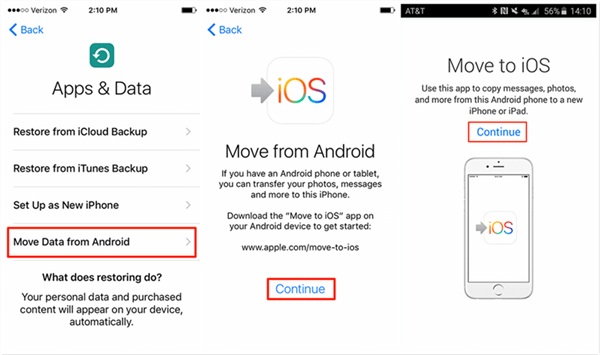 Move Data From Android to Iphone Via Move to IOS