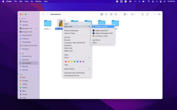 Åbn HEIC-filer på Mac i Preview