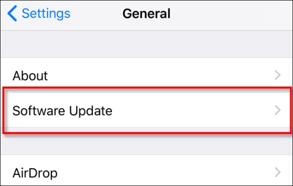Open Settings to Check iOS Version