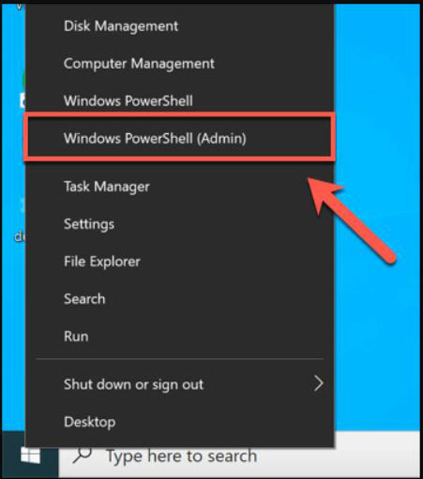 Buka Windows Powershell Admin