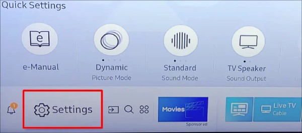 Configurações na TV Samsung