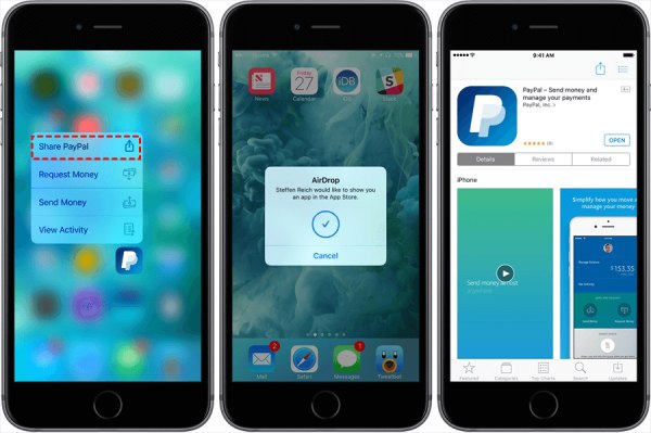 Apps delen via Airdrop