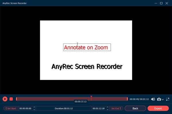 Tag noter i AnyRec Screen Recorder