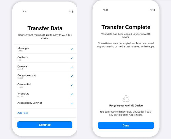 Transferir datos con éxito