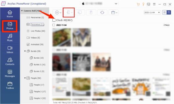 Choose Photos to Transfer with AnyRec