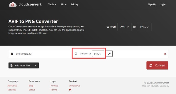 Cloudconvert อัปโหลดไฟล์