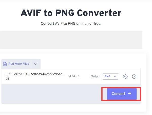 Конвертируйте AVIF в PNG и загрузите его