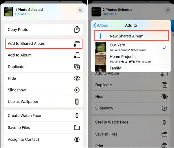 Create Shared Albums