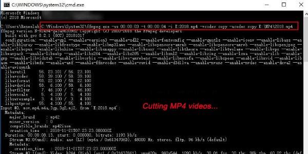 Cut Video with FFMPEG