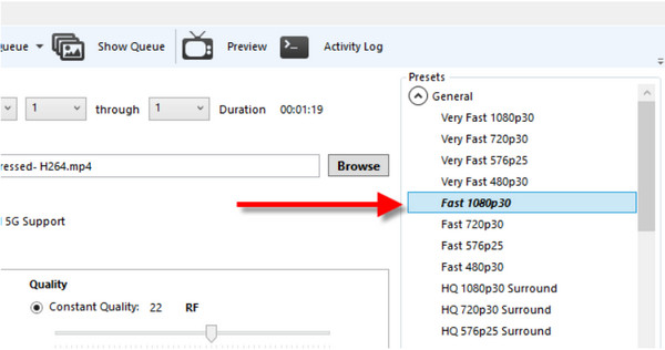 Formatos de predefinições do HandBrake