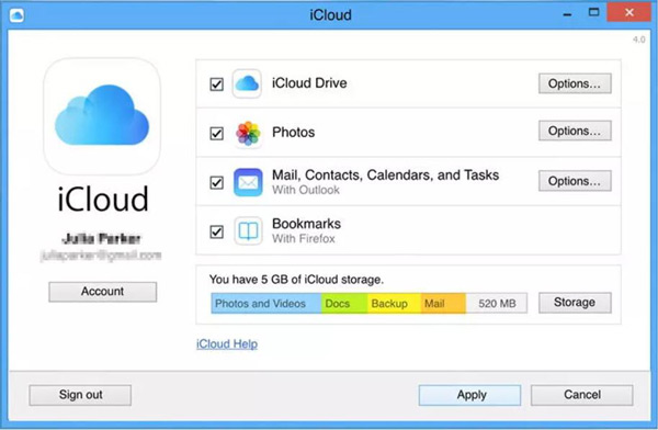 iCloud trên Windows