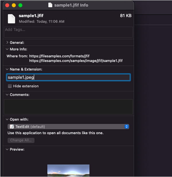 Mac Finder Extension JPEG