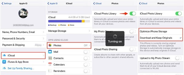 Move Photos iPhone to iCloud