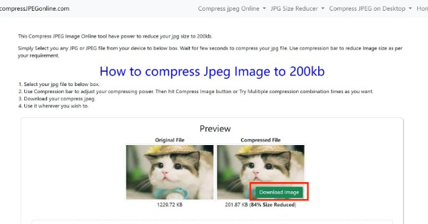 Preview And Download Images Compress JPEG Online