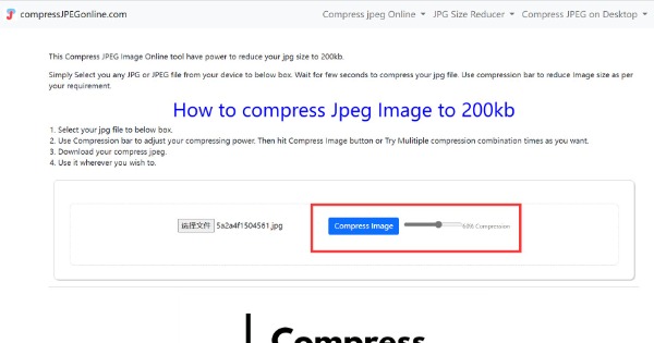 הגדר את Size Compress JPEG Online