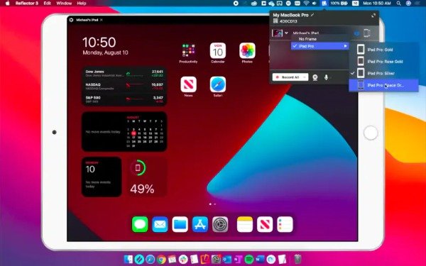 Podijelite iPad na zaslonu na Macu s reflektorom