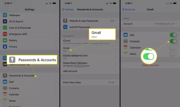 Synchroniser les contacts sur iPhone avec le compte Google