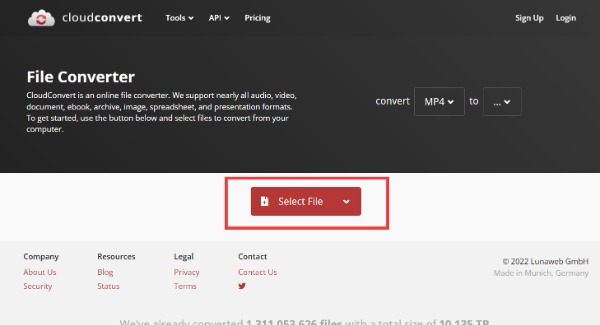 העלה קבצים Cloudconvert