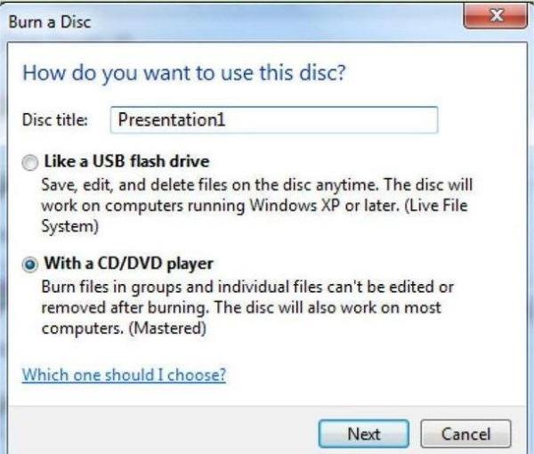 Přidat název disku a vybrat DVD přehrávač