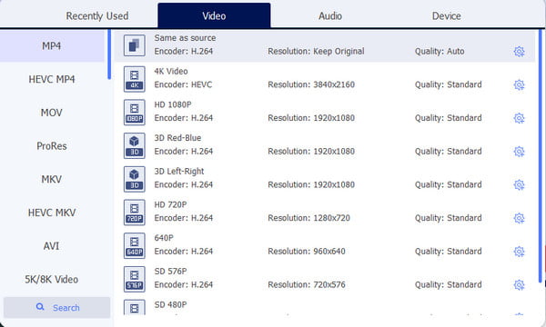 Formatos AnyRec