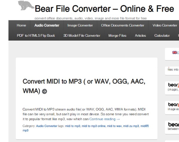 Bear File Converter σε MP3