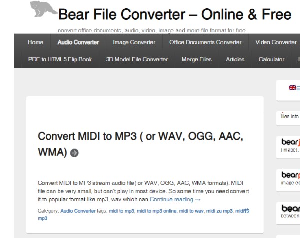 Bear File Converter în MP3