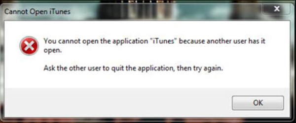 Impossible d'ouvrir le message d'erreur iTunes