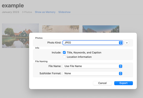Compactar imagens com fotos no Mac