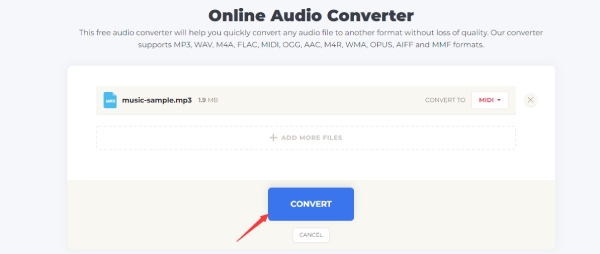 Convertir entre MP3 et Midi