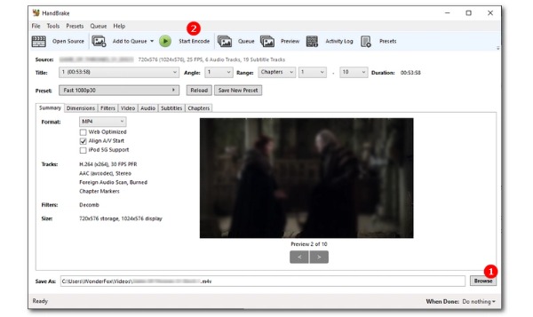 Convertir DVD en MP4 Handbrake